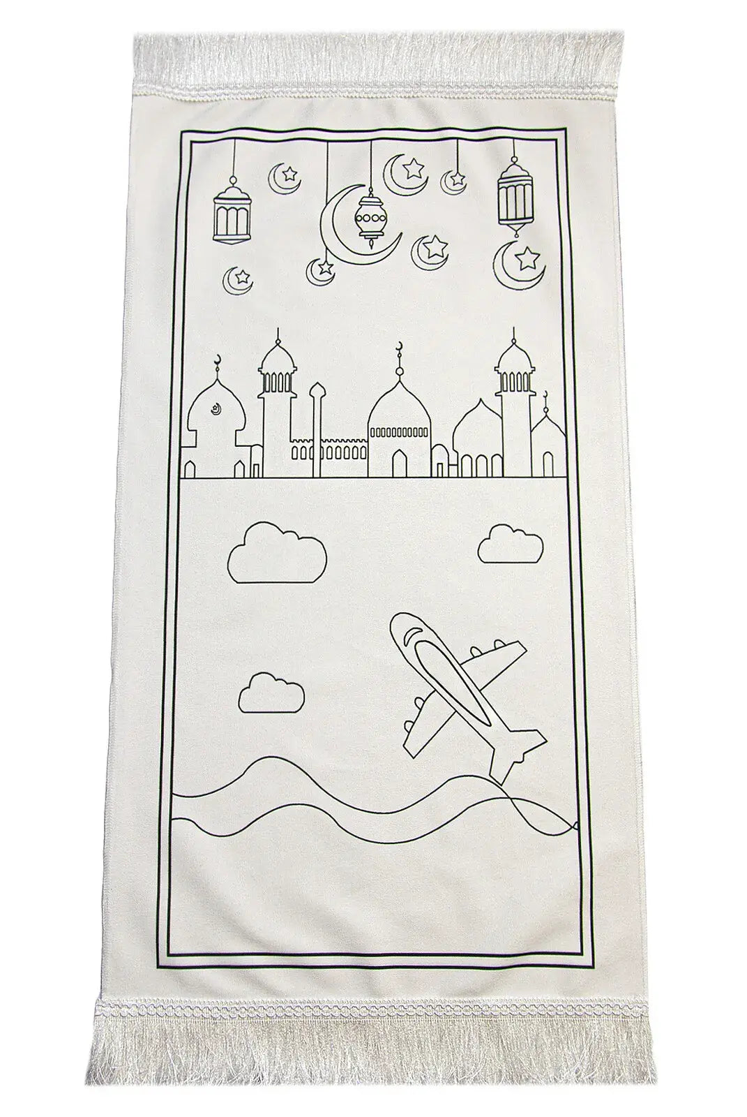 Boyamalı Yıkanabilir Eğitici Çocuk Seccadesi ve Tesbih Seti